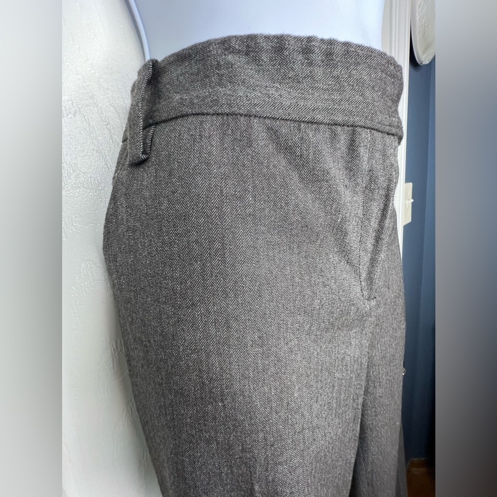 TOCCA Women’s 10 Black Herringbone Tweed Wool Trouser Dress Pants M - Picture 10 of 16